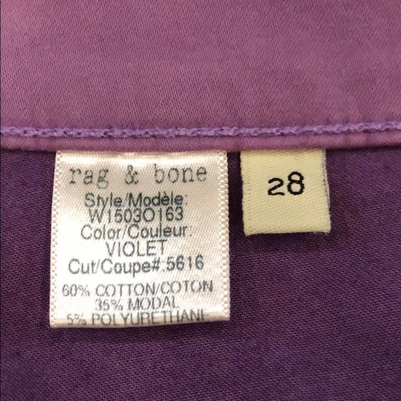Rag & Bone Violet Cotton Modal Legging Pants NWOT - Picture 7 of 8